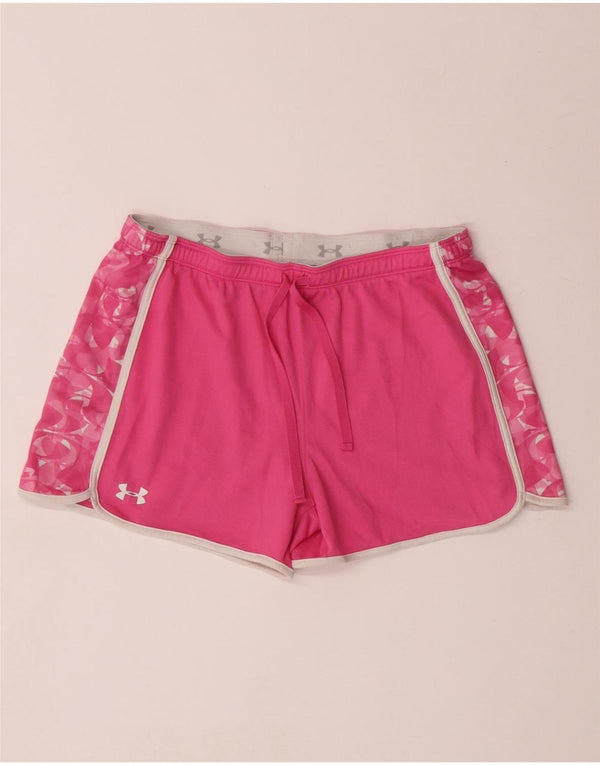 Pantaloncini sportivi UNDER ARMOUR da donna Heat Gear UK 14 rosa medio geometrico