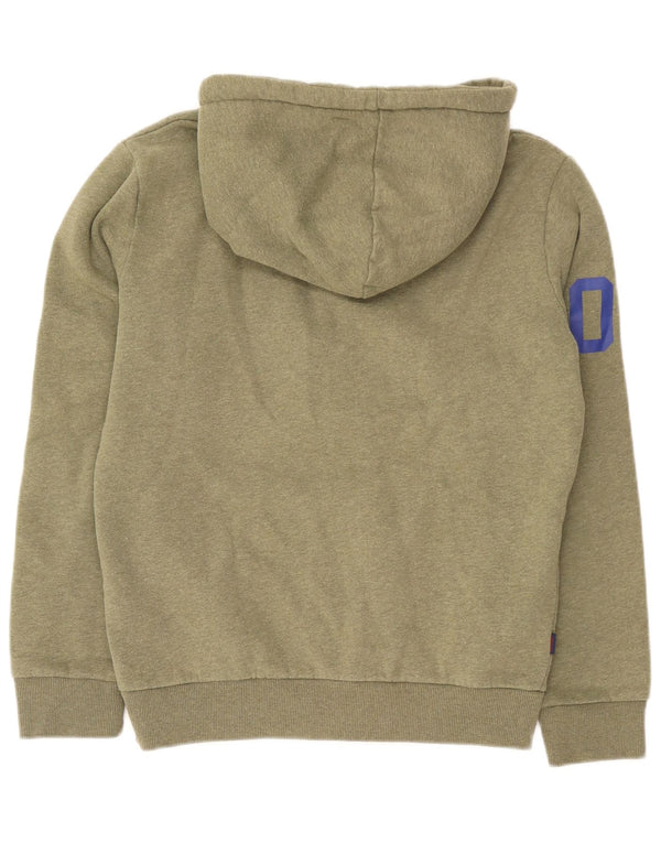 Maglione con cappuccio e zip grafica da donna Superdry UK 14 Verde medio