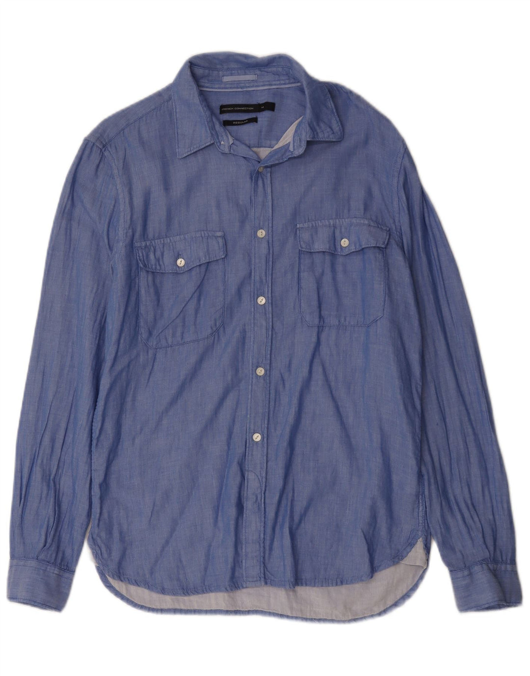 Camicia da uomo Regular Fit di French Connection, vestibilità regolare, cotone blu medio