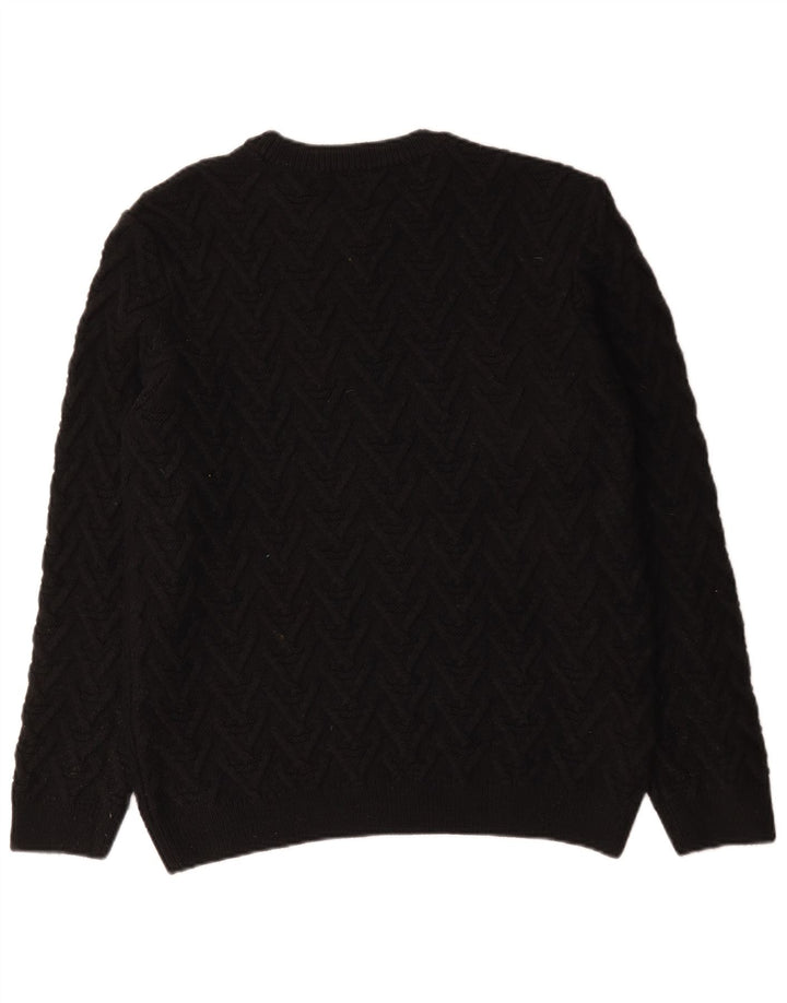 Maglione maglione girocollo da uomo Zara grande in acrilico nero