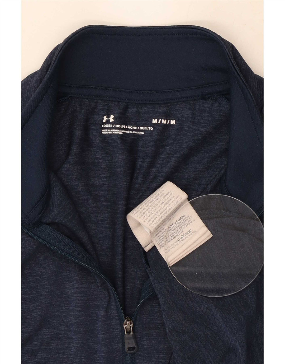 Maglia da ginnastica Under Armour da uomo con collo e zip, media, blu navy