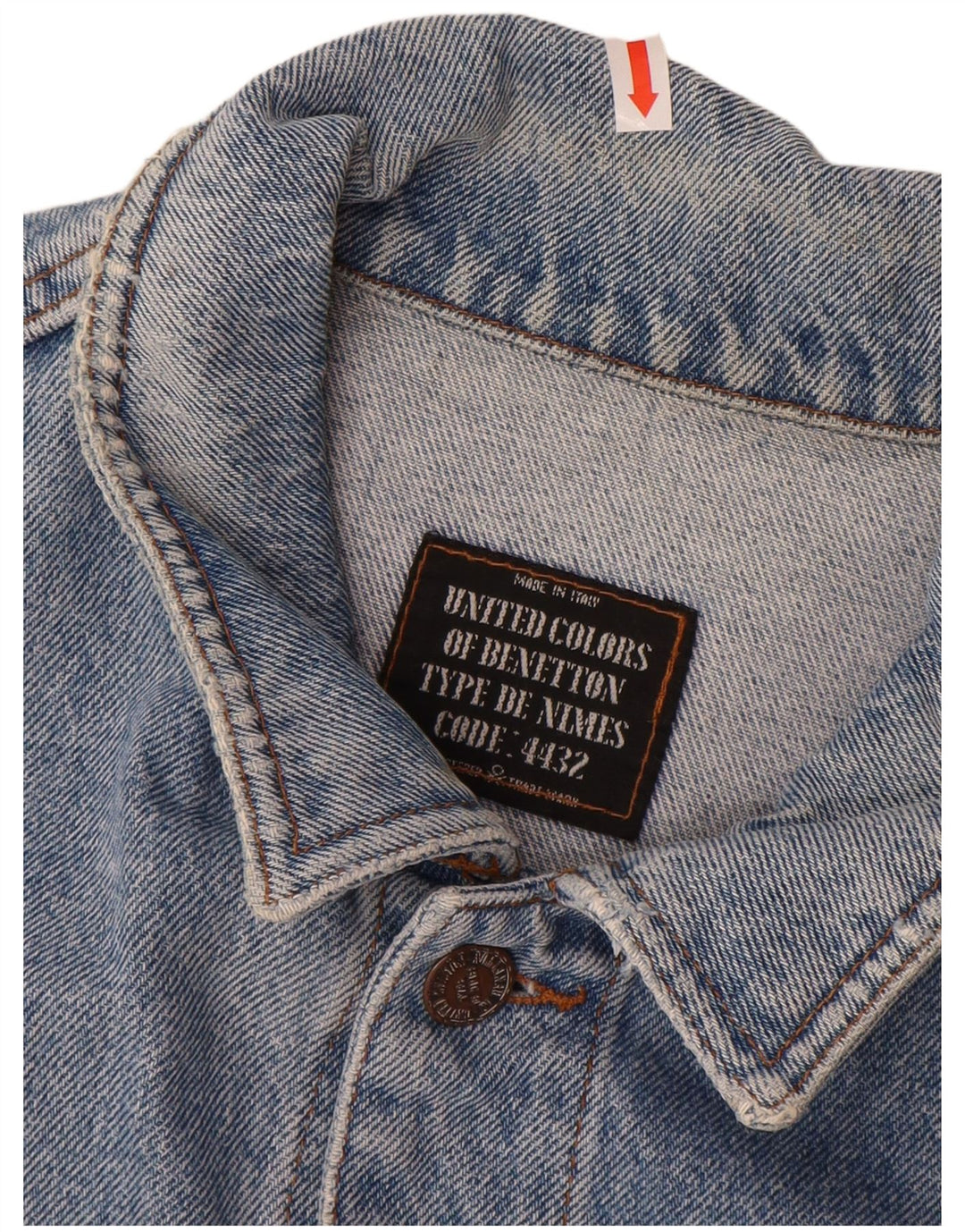 Giacca Jeans Uomo BENETTON IT 52 XL Blu Cotone