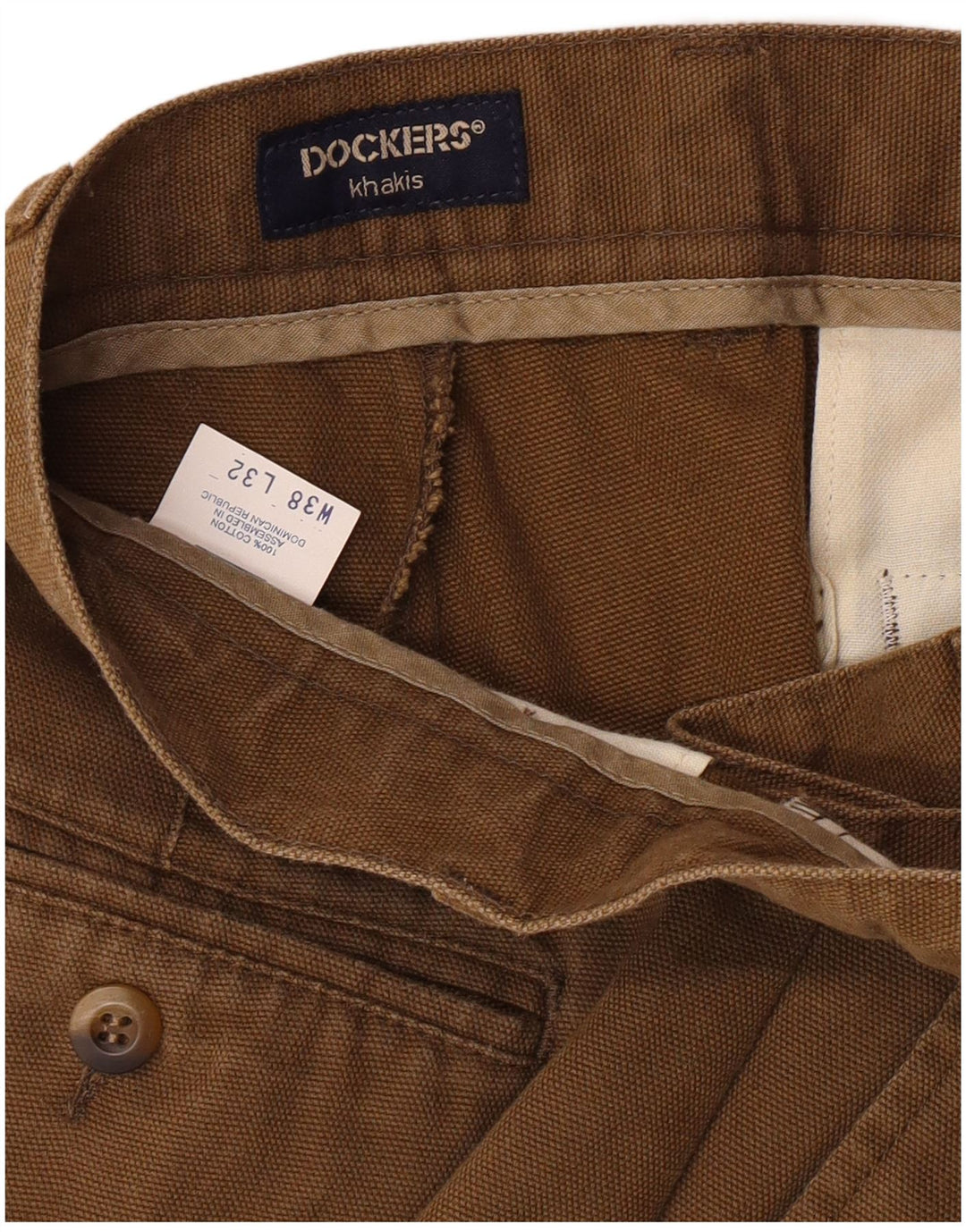 Pantaloni chino con pegged da uomo Dockers color kaki W38 L32 classico in cotone beige