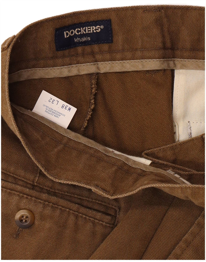Pantaloni chino con pegged da uomo Dockers color kaki W38 L32 classico in cotone beige