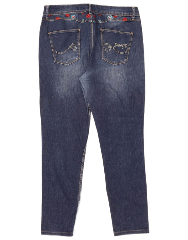 Jeans slim da donna Desigual W34 L28 cotone floreale blu