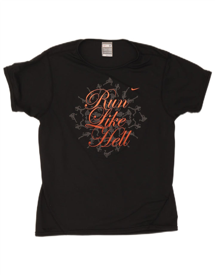 T-shirt grafica da donna Nike Top UK 10/12 poliestere nero medio