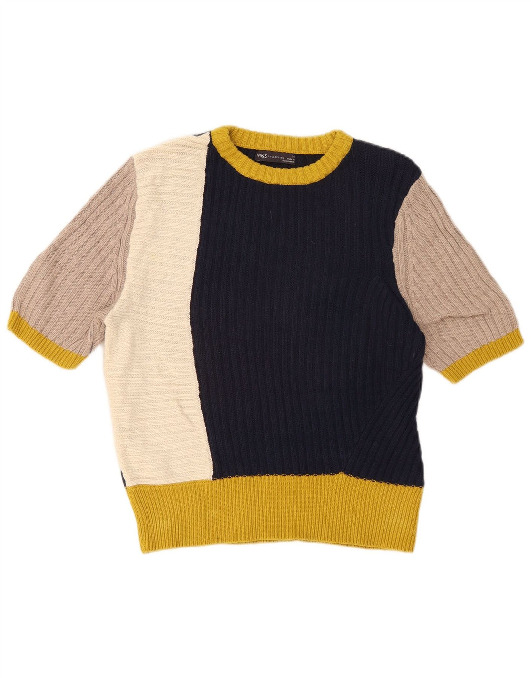 Maglione maglione girocollo da donna Marks & Spencer UK 14 medio multicolore