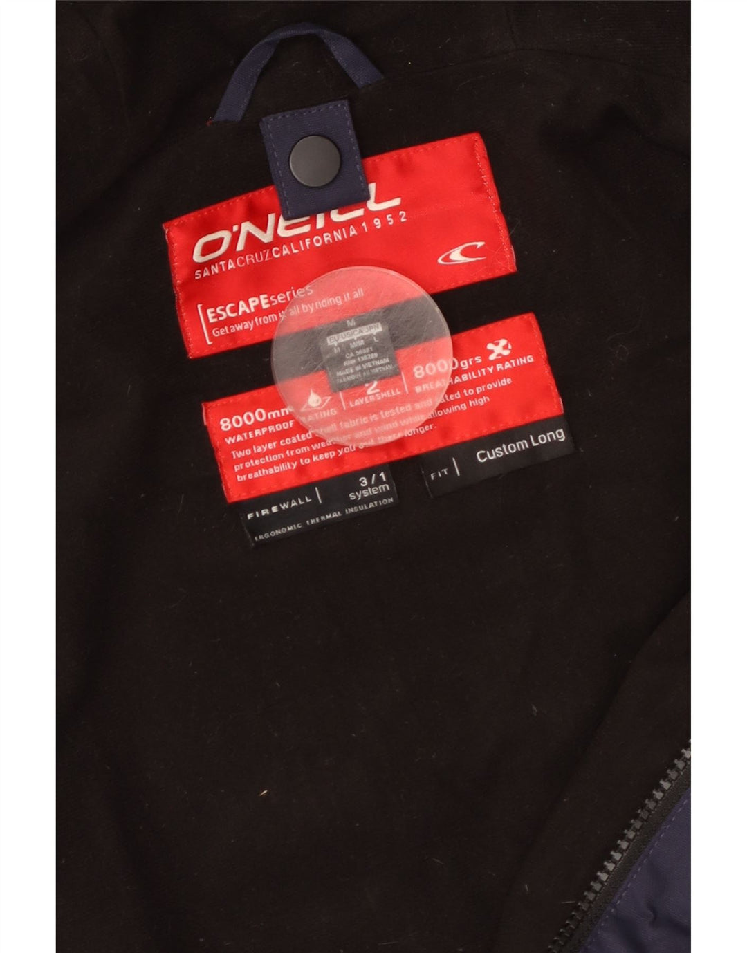 Giacca a vento con cappuccio da uomo O'Neill UK 38 Medium Navy Blue Colourblock