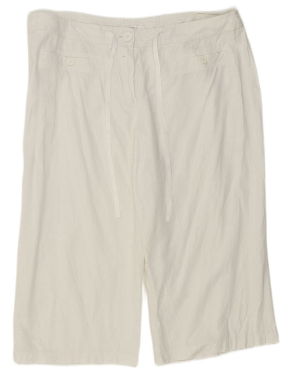 Bermuda da donna Marks & Spencer UK 18 XL W38 Lino bianco