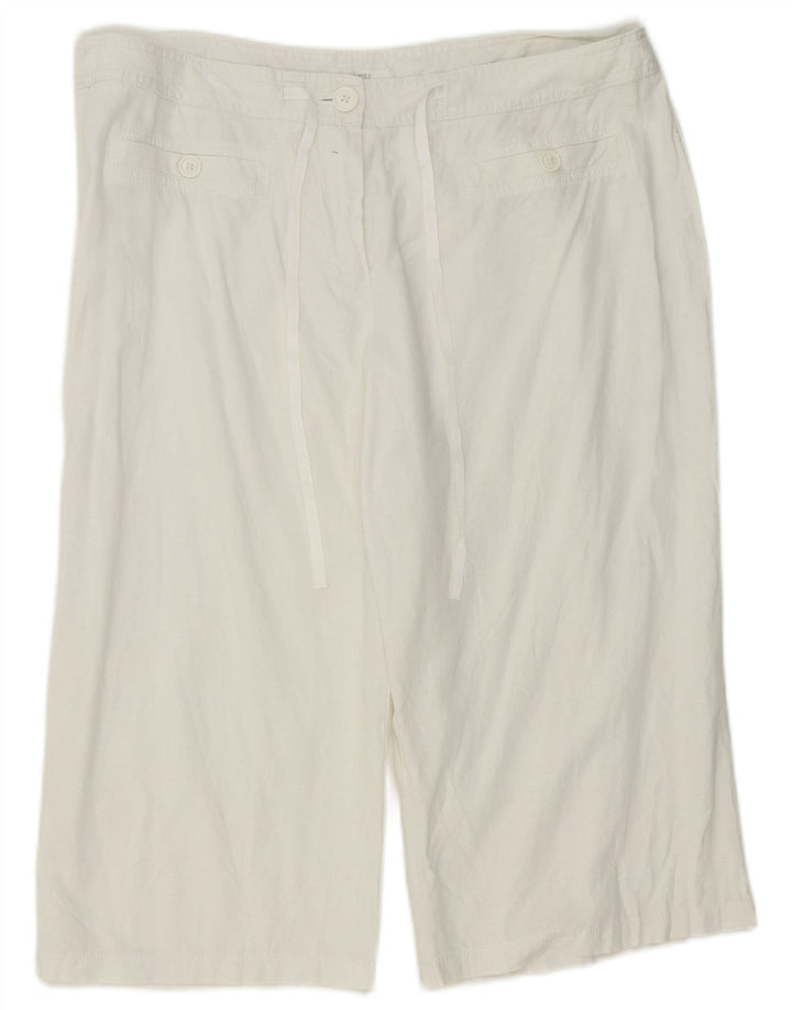 Bermuda da donna Marks & Spencer UK 18 XL W38 Lino bianco