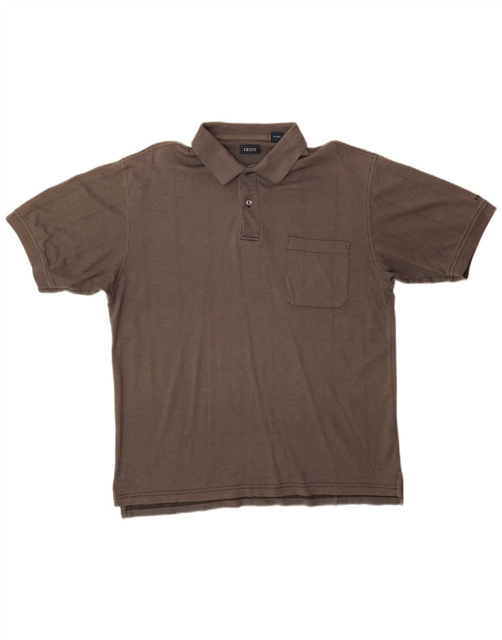 Polo da uomo Izod in cotone grigio medio
