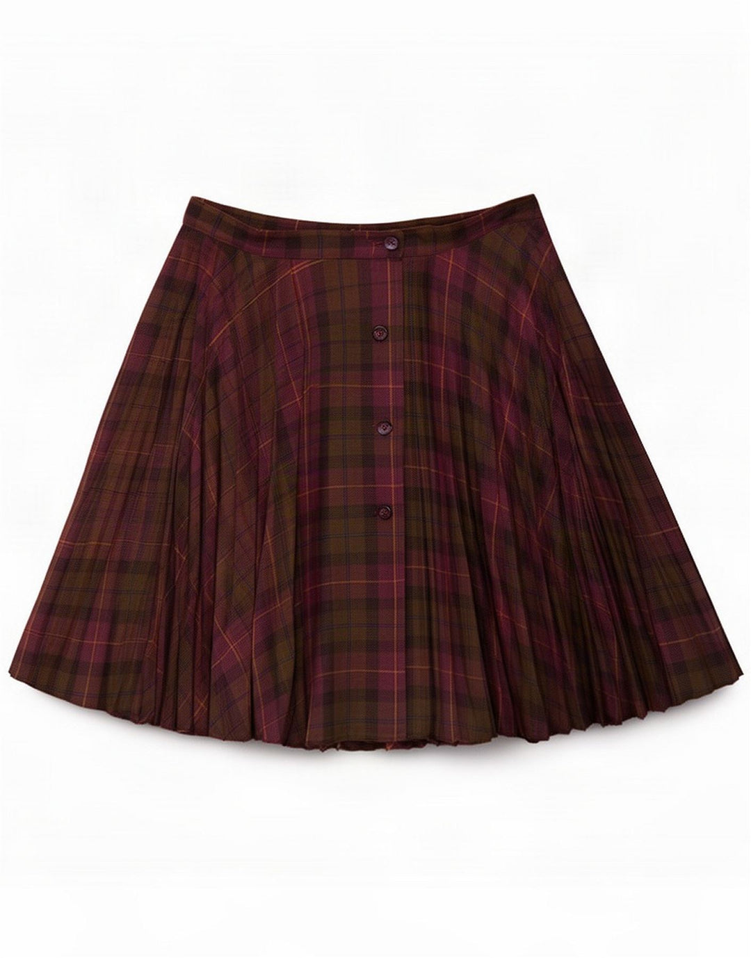 Gonna a ruota a pieghe da donna Penny Black IT 42 Media W27 Lana a quadri bordeaux