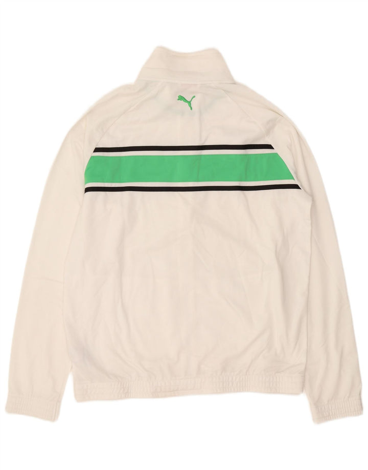 Giacca da tuta da uomo Puma Large White Colourblock in poliestere sportivo