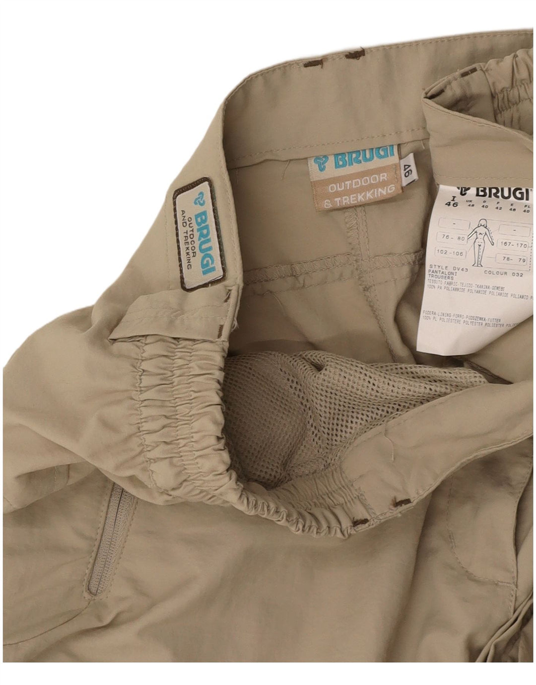 Pantaloncini cargo da donna BRUGI IT 46 Large W34 Beige Poliammide