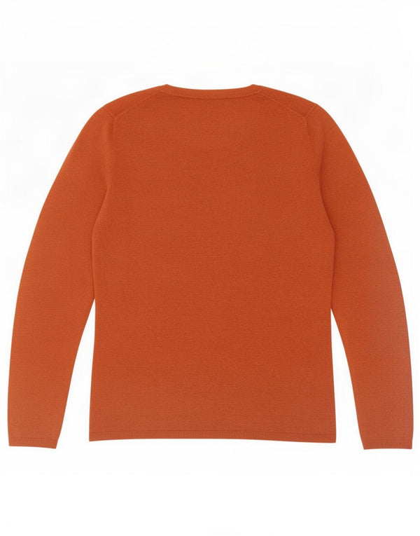 Maglione maglione con scollo a V da donna Tommy Hilfiger UK 12 Lana arancione medio