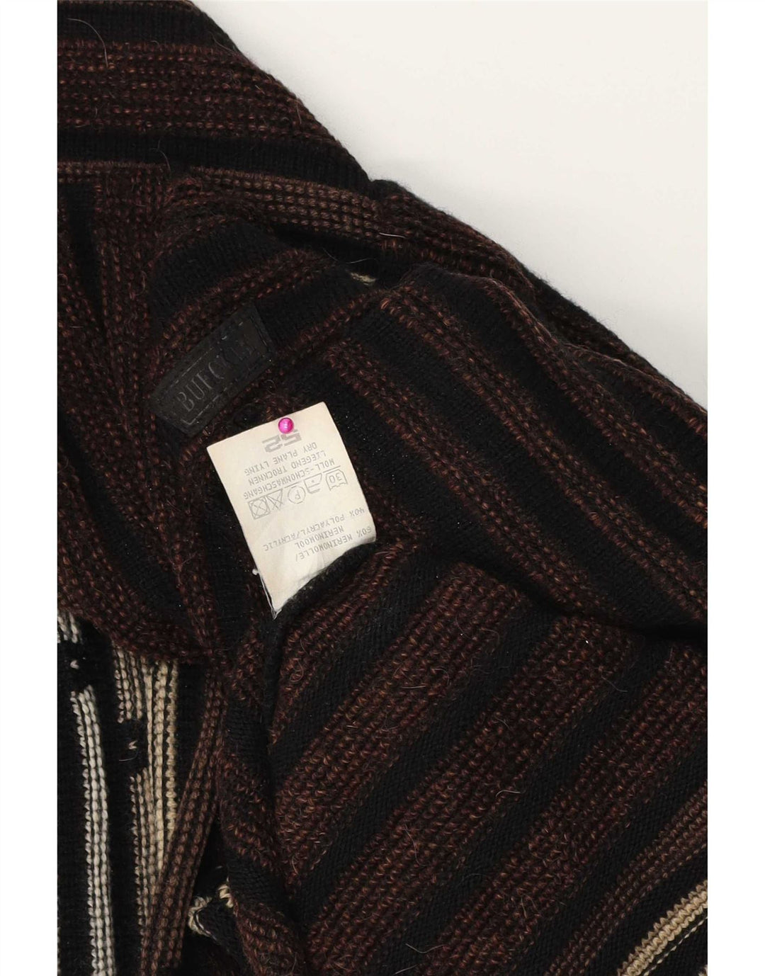 Maglione maglione girocollo da uomo Bueckle IT 52 Poliacrilico a righe marroni grandi