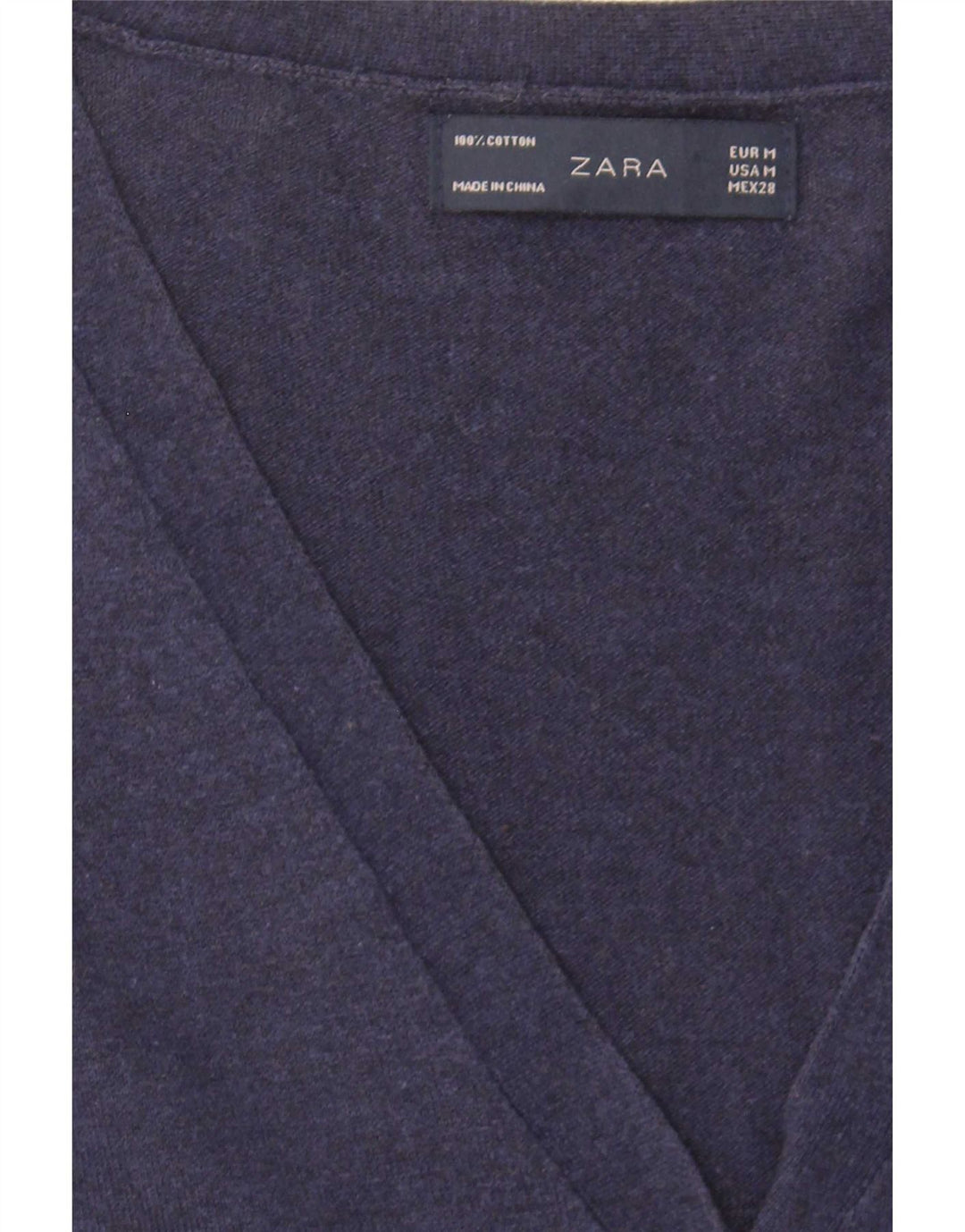 Maglione cardigan da donna Zara UK 12 cotone blu navy medio