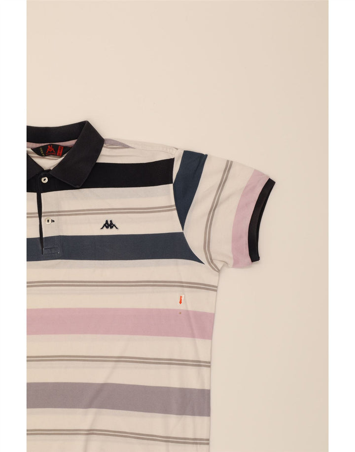KAPPA Mens Polo Shirt 2XL Multicoloured Striped Cotton Vintage Kappa and Second-Hand Kappa from Messina Hembry 