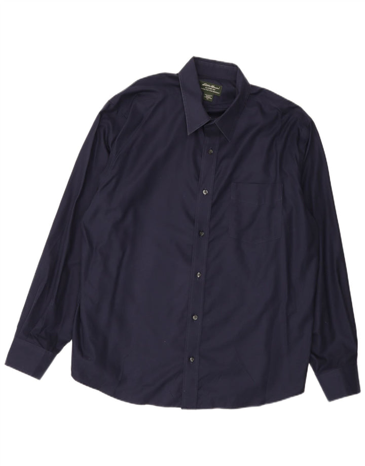 Camicia da uomo Classic Fit EDDIE BAUER XL in cotone blu navy
