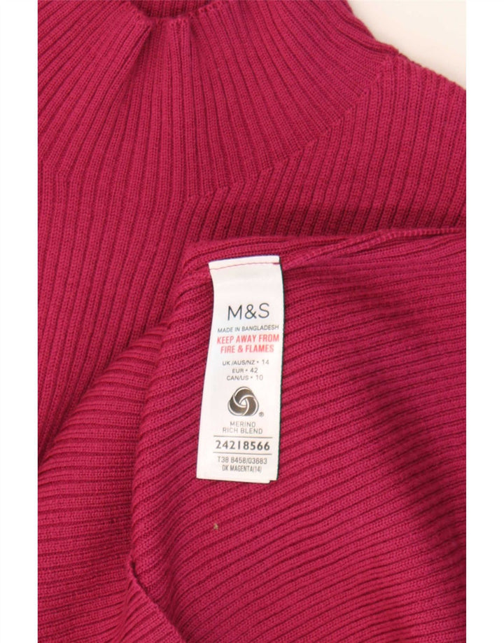 Maglione maglione a collo alto da donna Marks & Spencer UK 14 grande viola