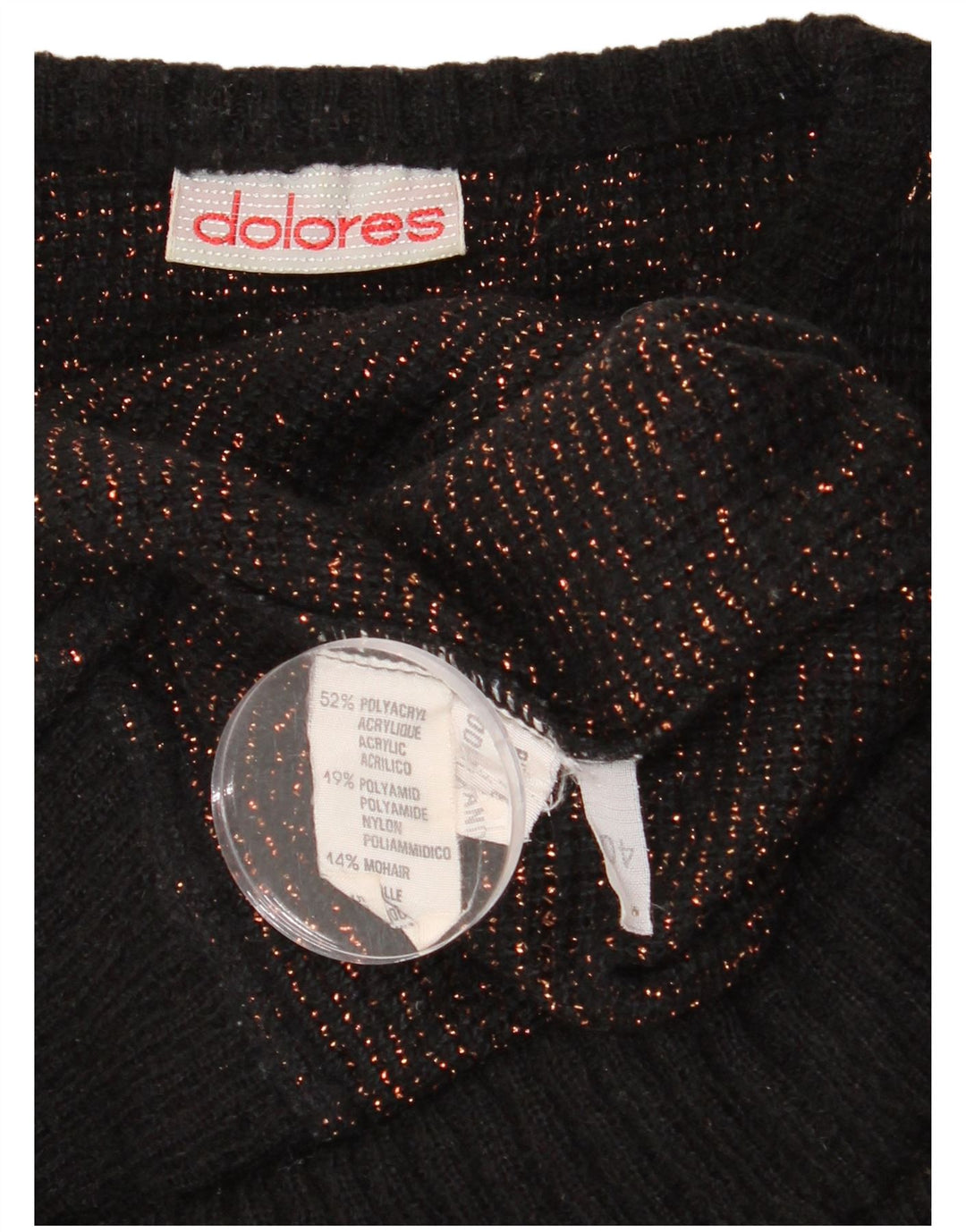 Dolores Donna Maglione con scollo a barchetta con motivo astratto EU 40 Medio Nero