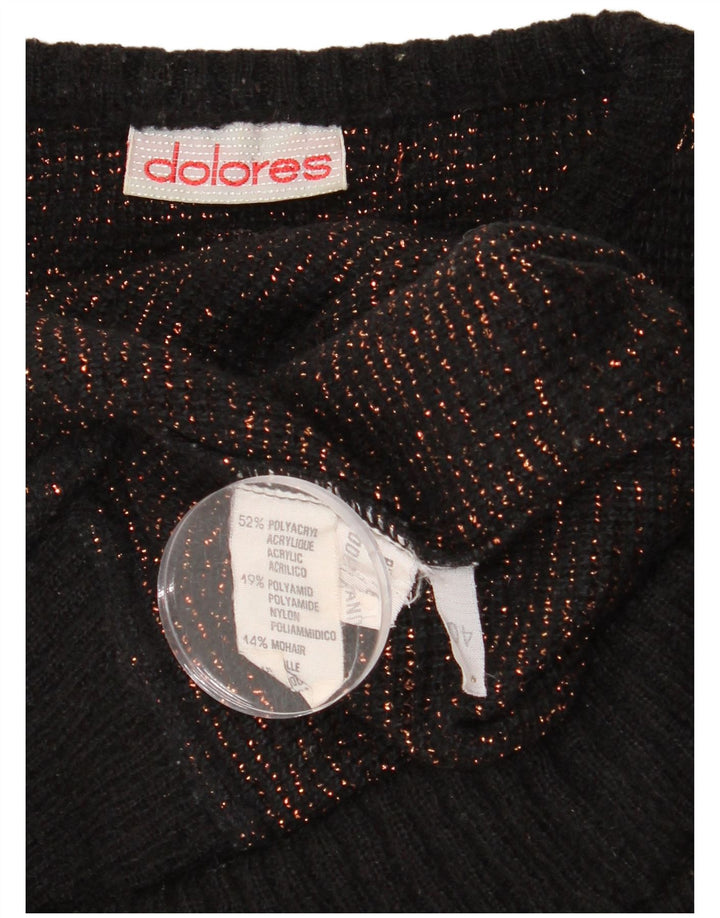 Dolores Donna Maglione con scollo a barchetta con motivo astratto EU 40 Medio Nero