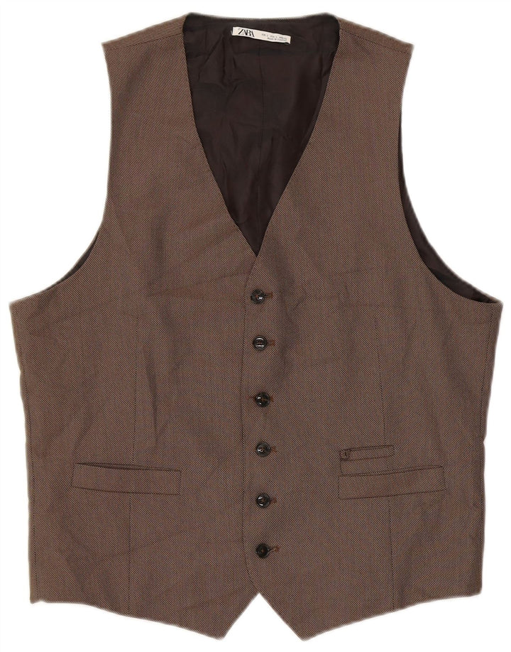 Gilet Zara da uomo grande in poliestere grigio