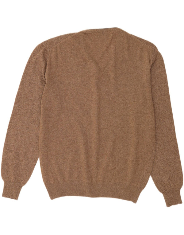 Maglione da uomo con scollo a V Marlboro Classics XL in lana beige