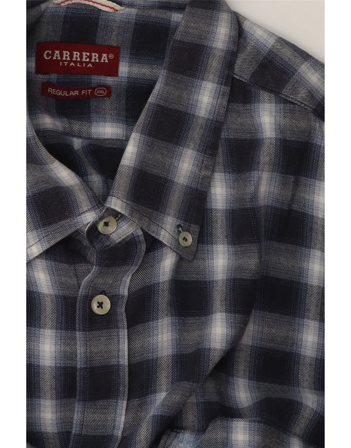 CARRERA Camicia da uomo in flanella vestibilità regolare 2XL Blu navy a quadri