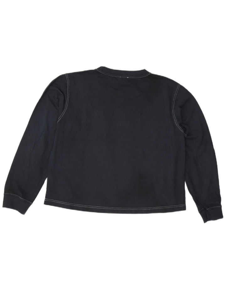 Cos Top da uomo a maniche lunghe in cotone blu navy medio