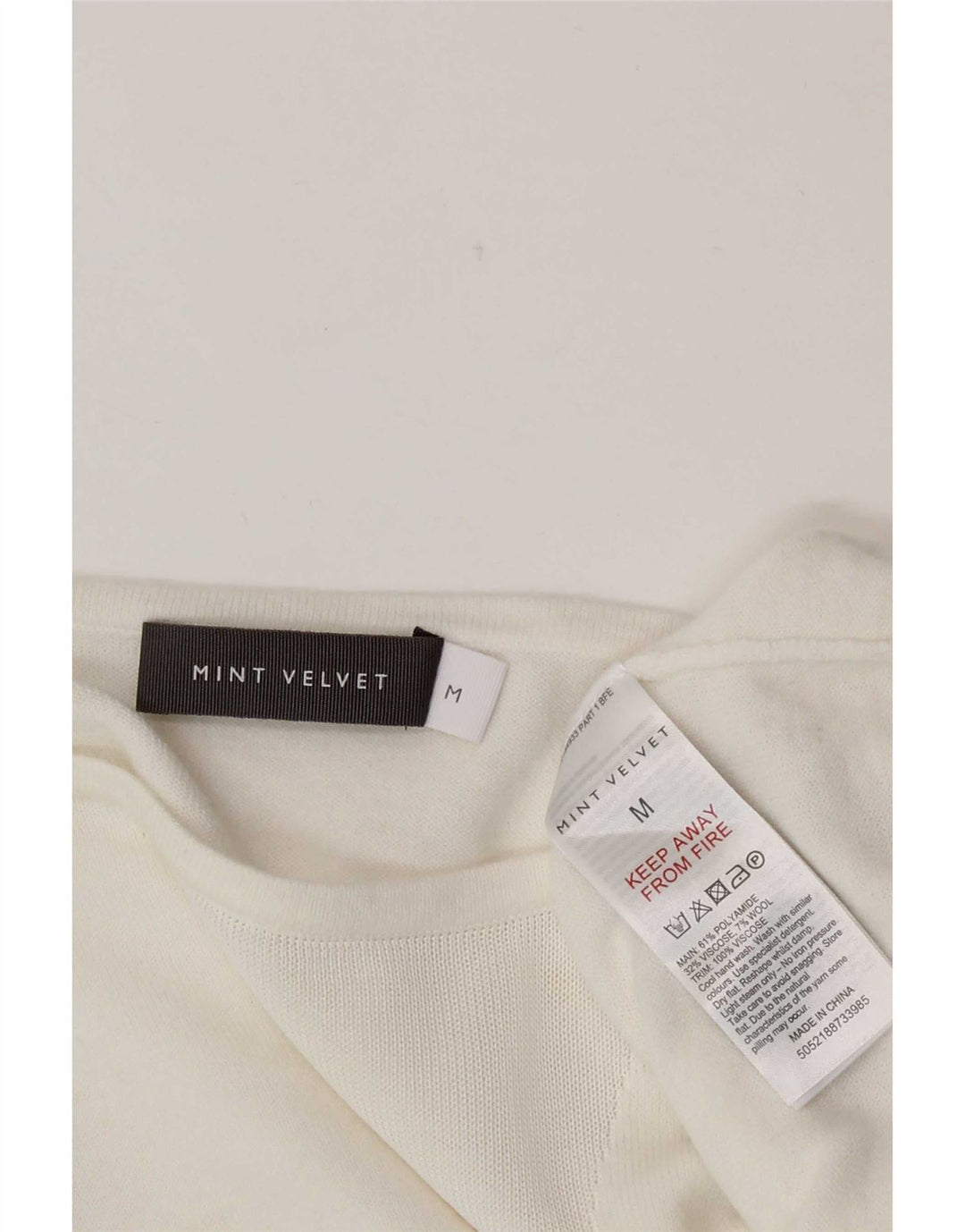 Top in camicetta ampia da donna MINT VELVET UK 12 Poliammide bianco medio