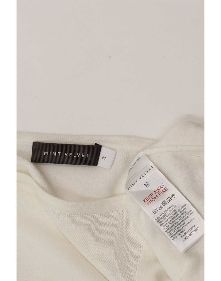 Top in camicetta ampia da donna MINT VELVET UK 12 Poliammide bianco medio
