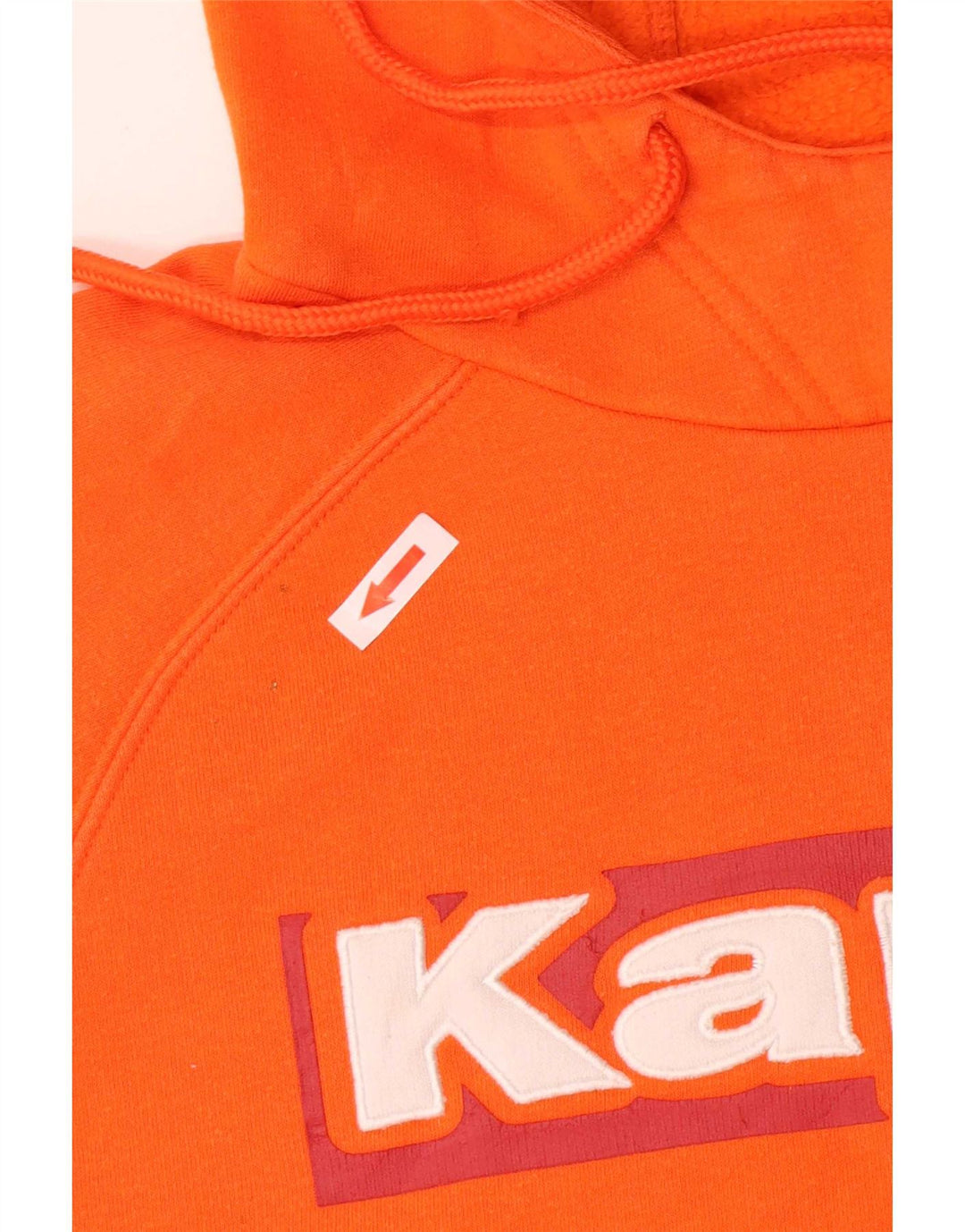 Maglione con cappuccio grafico da uomo Kappa grande in cotone arancione