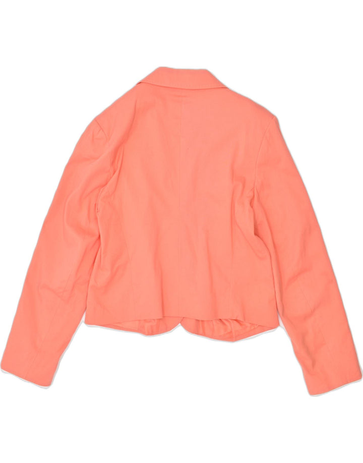 VINTAGE Womens 1 Button Blazer Jacket UK 12 Medium Orange Cotton | Vintage | Thrift | Second-Hand | Used Clothing | Messina Hembry 