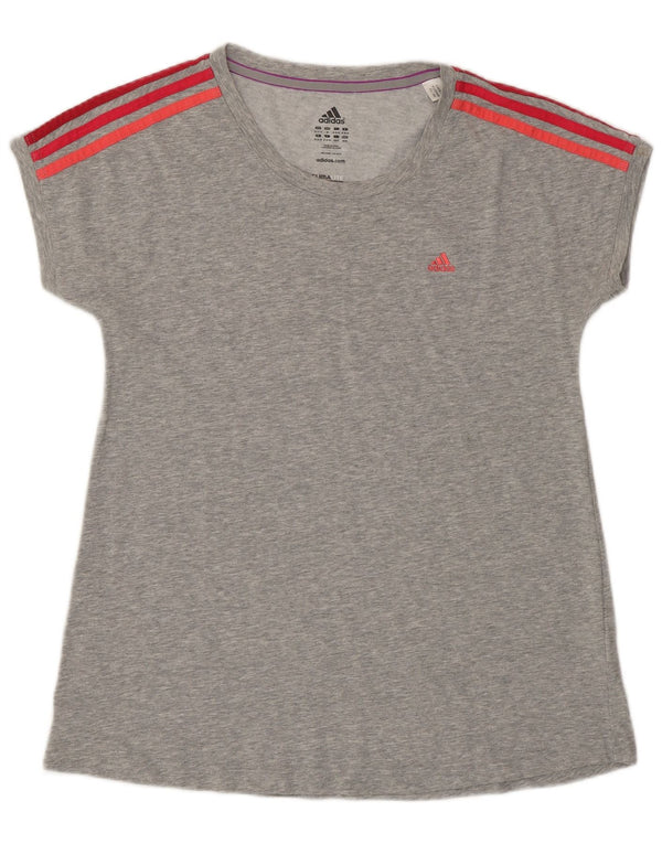 T-shirt ADIDAS Climalite da donna UK 12/14 Cotone grigio medio