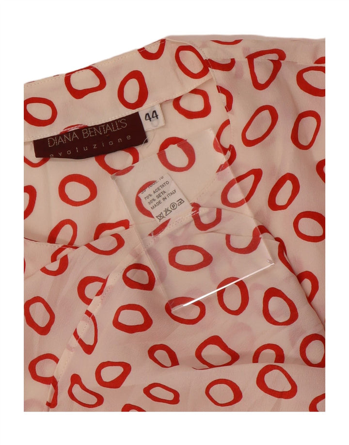 Camicetta da donna di Diana Bentall IT 44 Acetato geometrico rosso medio