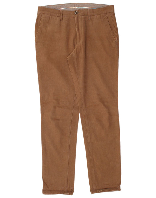 Pantaloni chino slim da uomo Massimo Dutti EU 38 Small W30 L30 Cotone marrone