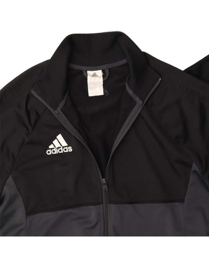 Giacca da tuta da uomo ADIDAS, poliestere color block medio nero