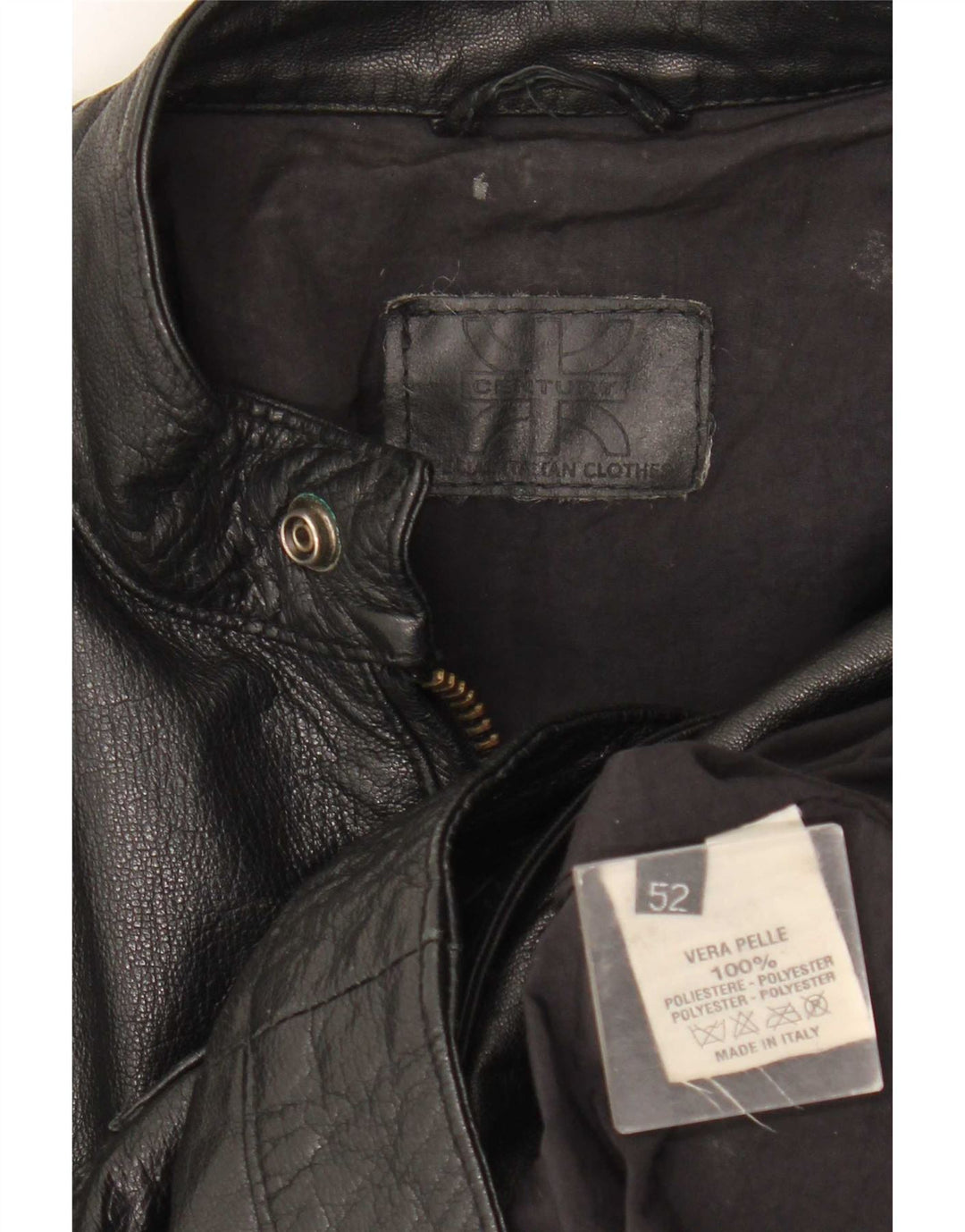 Giacca da motociclista in pelle da uomo vintage IT 52 XL Nera