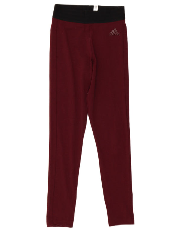 Leggings Adidas Donna UK 4/6 XS Borgogna Cotone