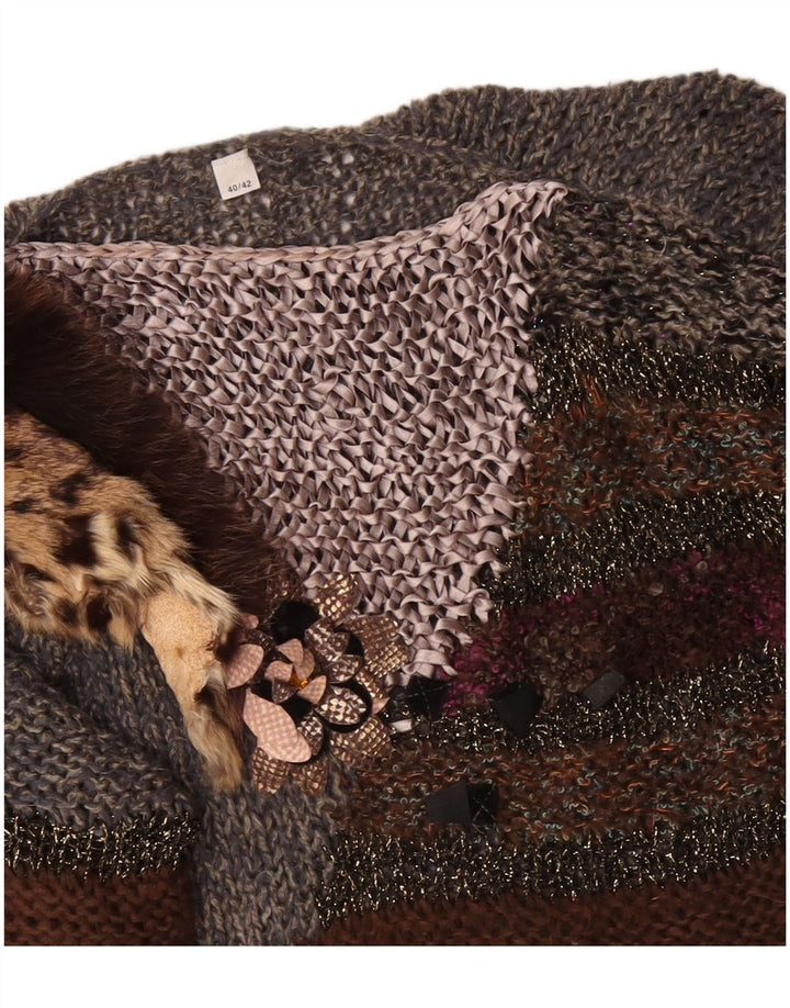 Maglione maglione con scollo a barca da donna VINTAGE EU 40/42 Colore grigio medio