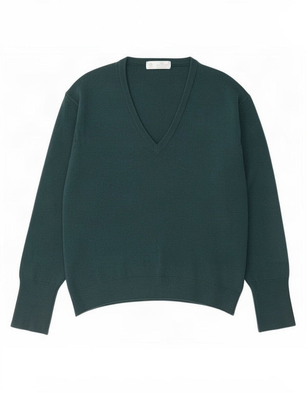 Maglione maglione con scollo a V Marks & Spencer da uomo St. Michael verde medio
