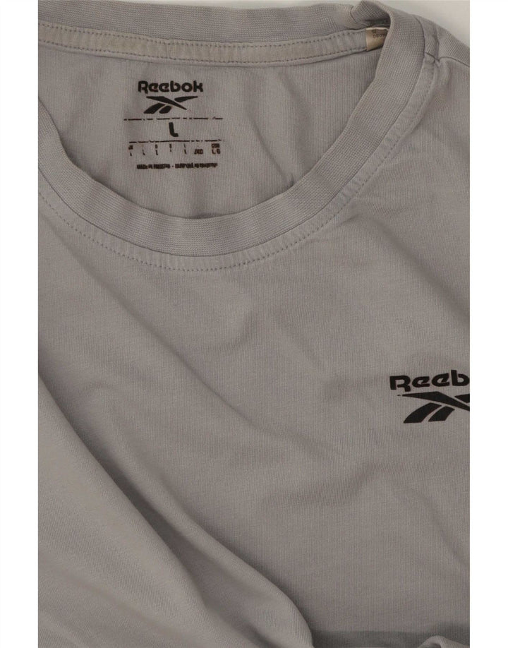 T-shirt Reebok da uomo grande grigia