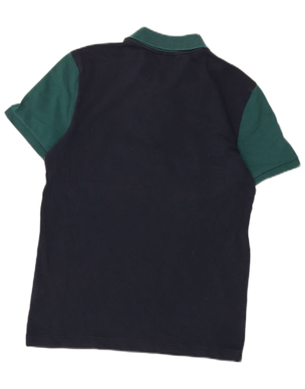 Polo da uomo slim fit Lacoste taglia 4, cotone color block medio blu navy