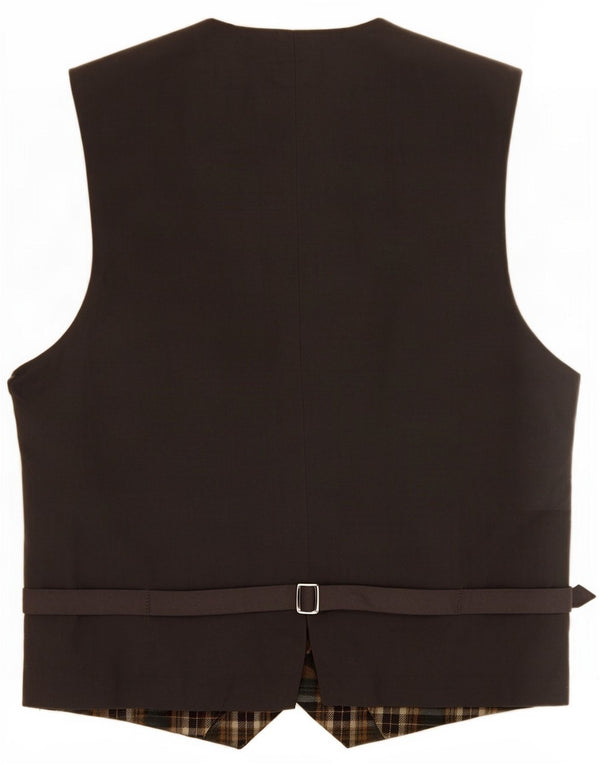 Gilet vintage da uomo IT 48 in lana vergine a quadri verde medio