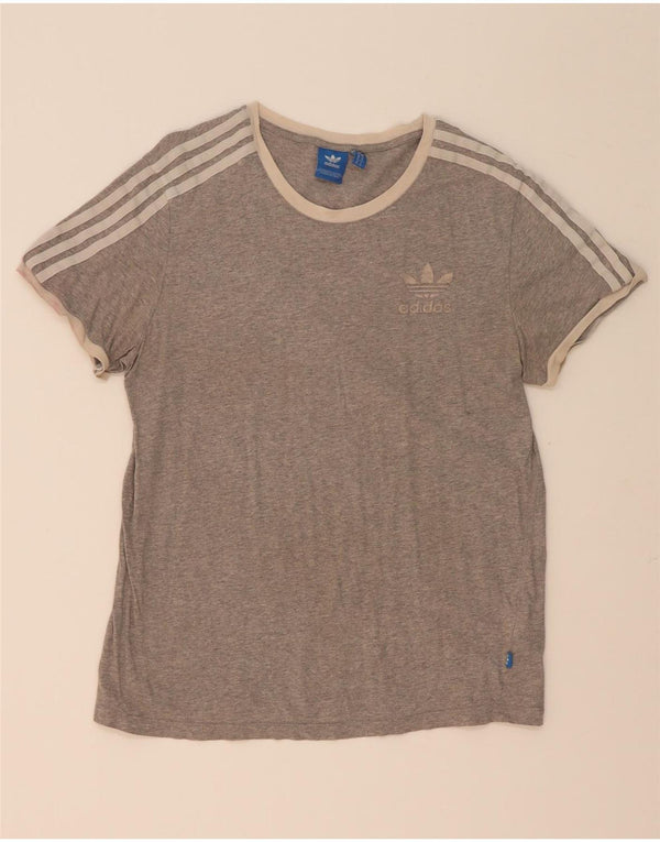 T-shirt da donna Adidas Top UK 10 piccola in cotone chiazzato grigio
