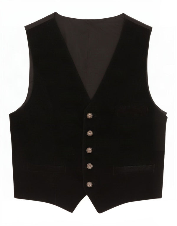 Gilet da uomo in pelle scamosciata C&A XL in pelle nera