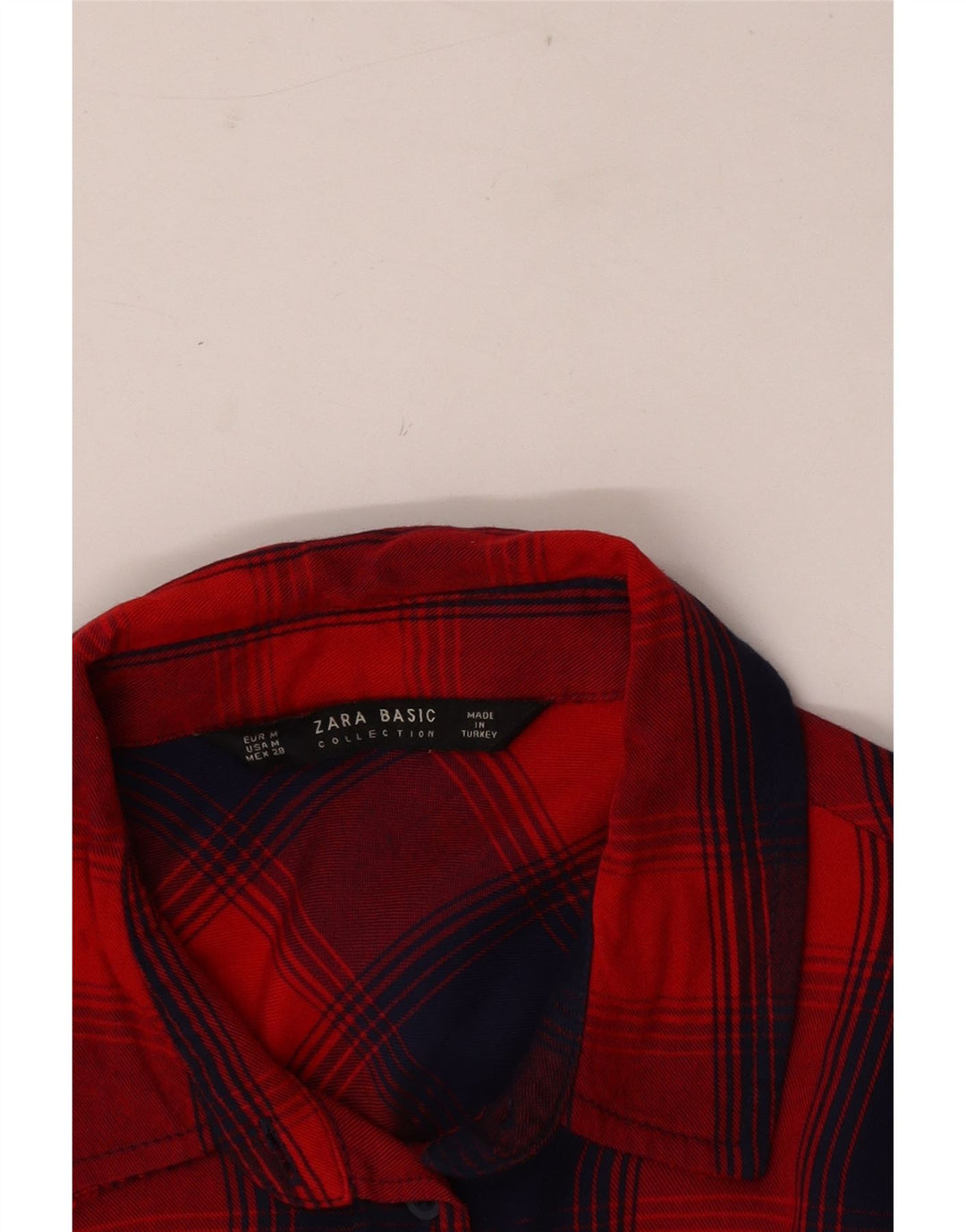 Camicia in flanella da donna Zara UK 12 a quadri rossi medi