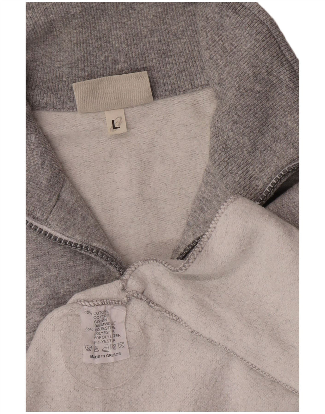 Felpa Asics da uomo con zip e collo, maglione grande, cotone grigio