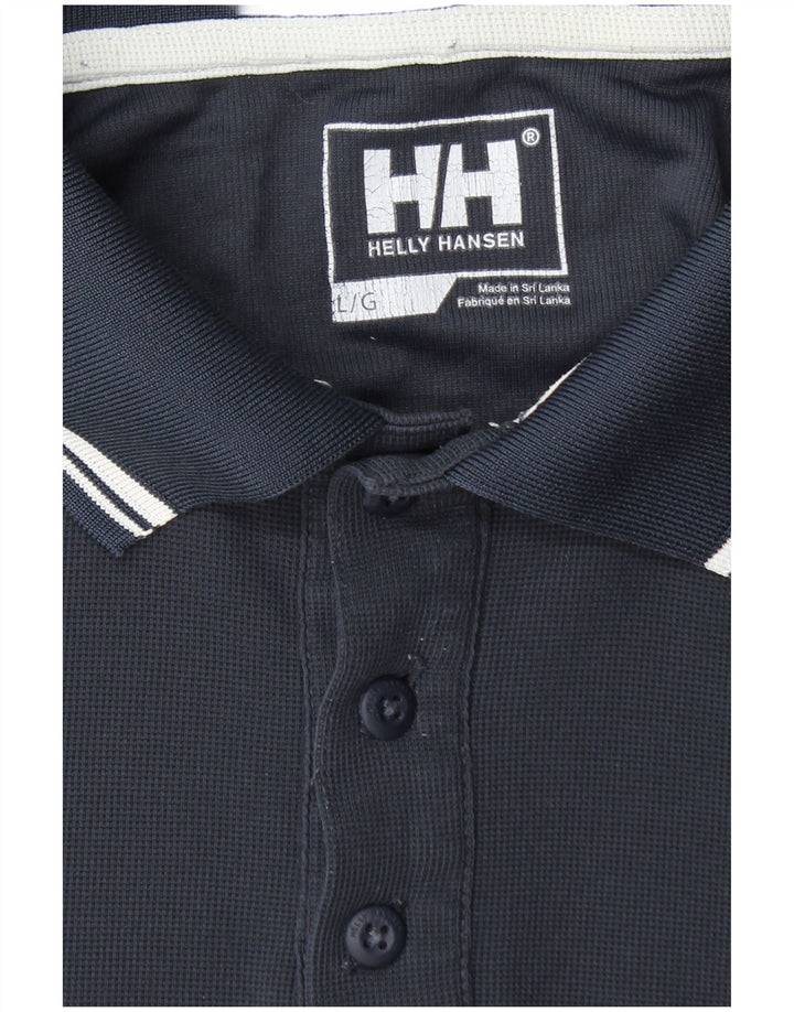Polo da uomo HELLY HANSEN grande a righe blu navy
